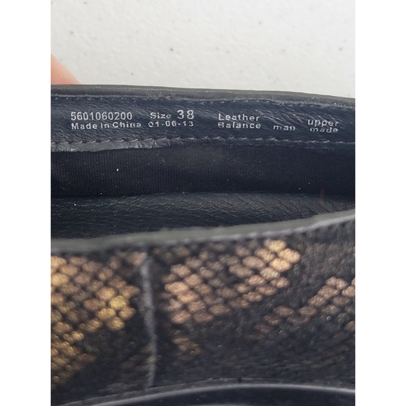 Dansko Olivia Black Gold Shoes Loafers Snake Print Comfort Shoes Women's Size 38 - Picture 3 of 13